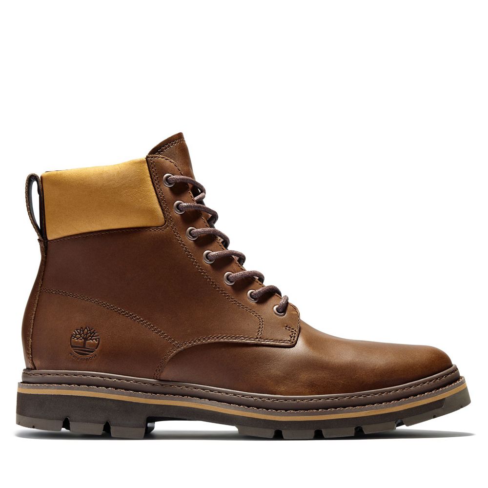 Timberland Μποτες Χιονιού Ανδρικα Καφε - Port Union Waterproof Plain-Toe - Greece 7259810-GI